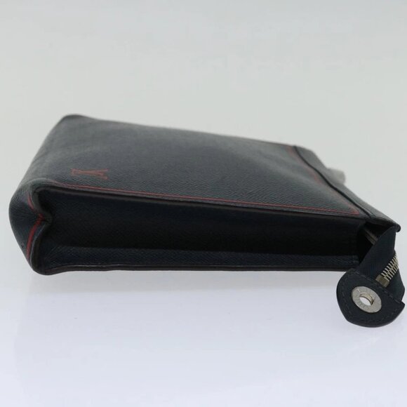 LOUIS VUITTON Taiga Pochette Voyager MM Clutch Bag Blue Marine - Picture 5 of 15